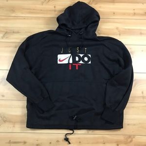 VTG 1990's Nike Air Embroidered Spellout Bootleg Hoodie Sweatshirt Size XL